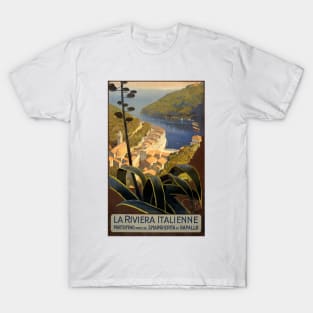 Vintage Travel Poster Italy Italian Riviera T-Shirt